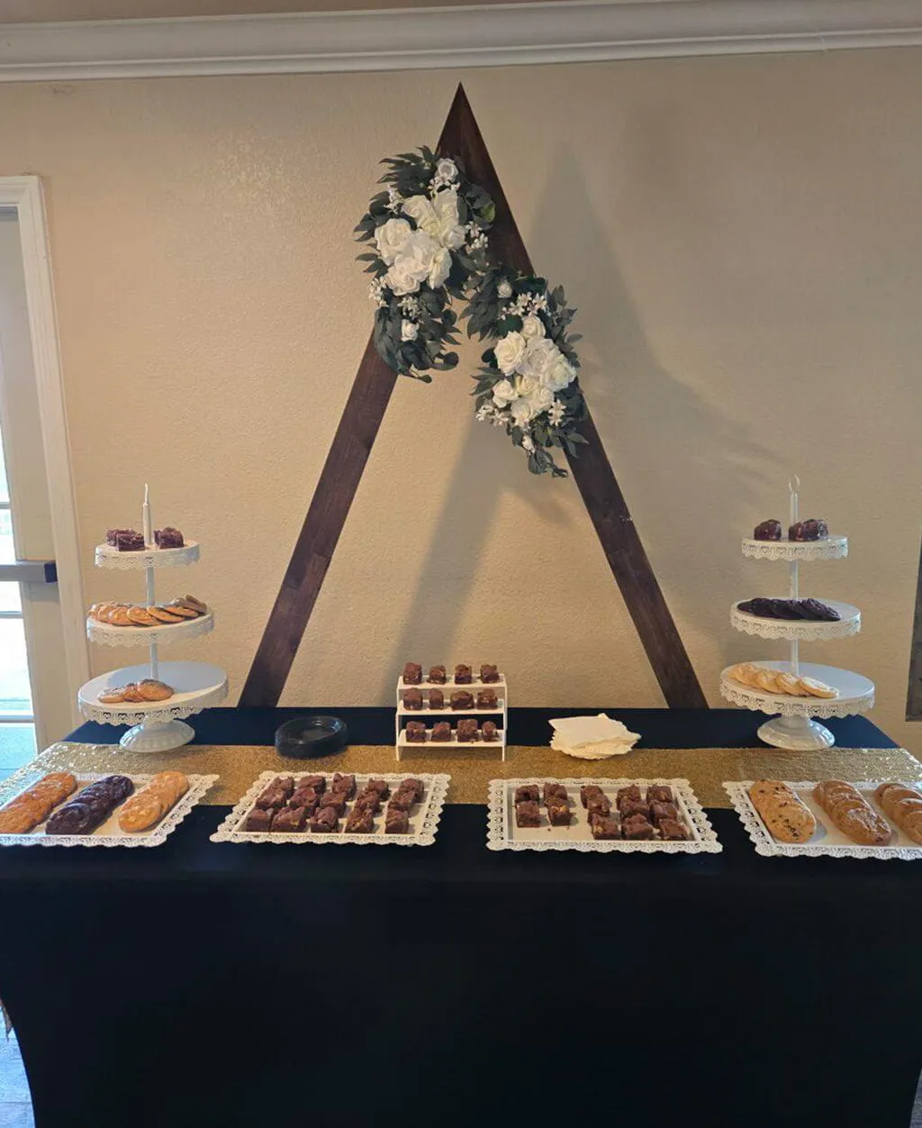 Wedding dessert and sweets table display at Orangecrest Club